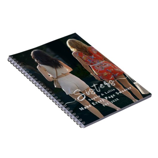 Sisters Forever – Custom Photo Spiral Notebook Notitieboek (Rechterzijde)