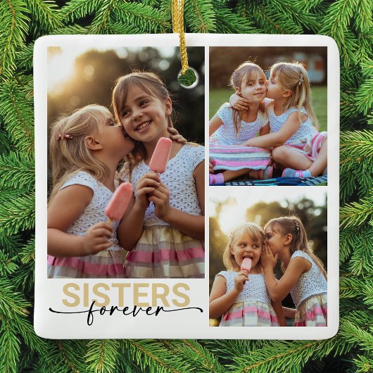 Sisters Forever Fotoherinnering Keramisch Ornament