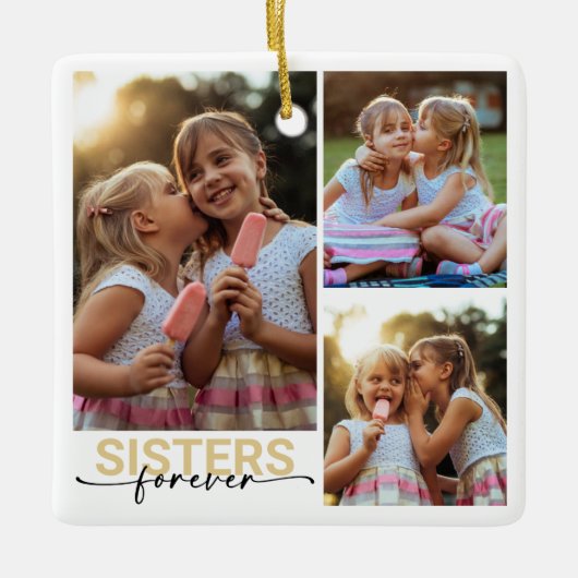 Sisters Forever Fotoherinnering Keramisch Ornament (Voorkant)