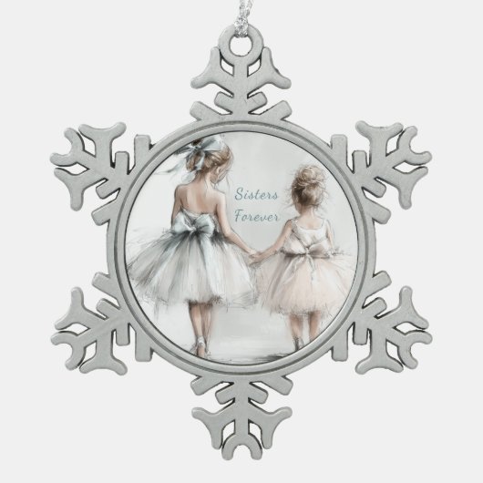 Sisters Forever Keramisch Ornament – Elegante Past (Voorkant)