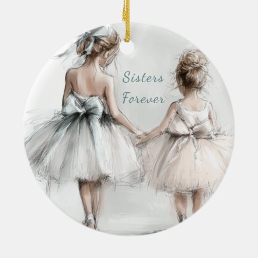 Sisters Forever Keramische Kerstversiering – Elega Keramisch Ornament (Achterkant)