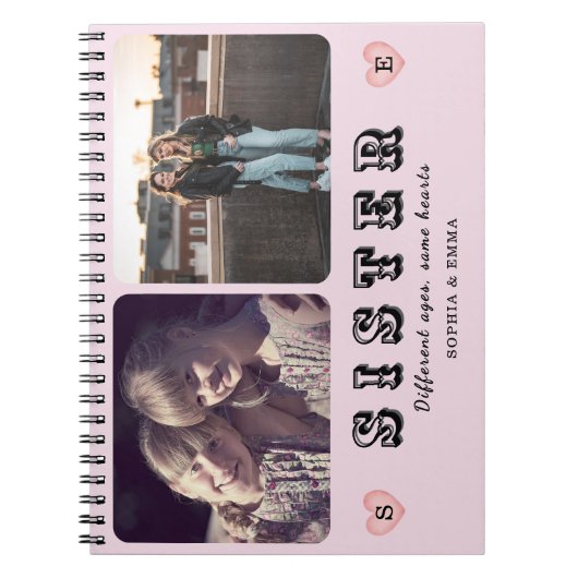 Sisters Forever – Photo Collage Spiral Notebook Notitieboek (Voorkant)