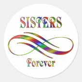 Sisters Forever Ronde Sticker (Voorkant)