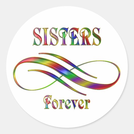 Sisters Forever Ronde Sticker (Voorkant)