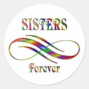 Sisters Forever Ronde Sticker