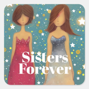 Sisters Forever Vierkante Sticker