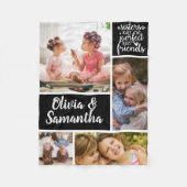 Sisters Foto Collage Best Friends Trendy Fleece Deken (Voorkant)