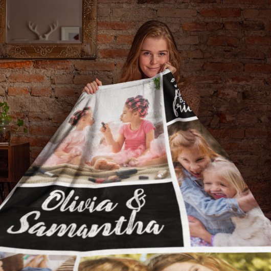 Sisters Foto Collage Best Friends Trendy Fleece Deken
