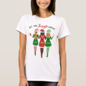 Sisters Friends All Jingle Dameskerst T-shirt (Voorkant)