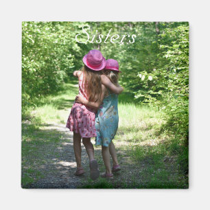Sisters Friendship in Rustic Spring Country Magneet