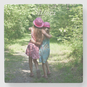 Sisters Friendship in Rustic Spring Country Stenen Onderzetter