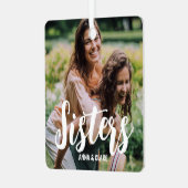 Sisters Gepersonaliseerd fotocollage Metalen Ornament (Voorkant links)