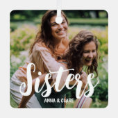 Sisters Gepersonaliseerd fotocollage Metalen Ornament (Voorkant)