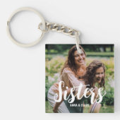 Sisters Gepersonaliseerd fotocollage Sleutelhanger (Voorkant)