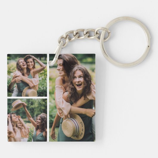 Sisters Gepersonaliseerd fotocollage Sleutelhanger (Achterkant)