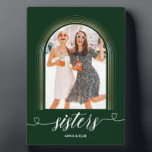 Sisters Gift Personalized Gold Green Custom Text Fotoplaat<br><div class="desc">Sisters Gift Personalized Gold Green Custom Text</div>