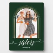 Sisters Gift Personalized Gold Green Custom Text Fotoplaat (voorkant)