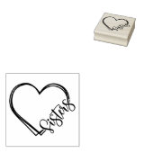 Sisters Hart Rubberstempel (Gestempeld)