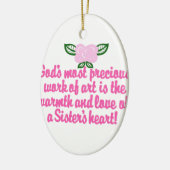 Sisters Heart Keramisch Ornament (Links)