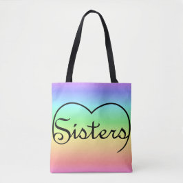 Sisters Heart-regenboogtas Tote Bag