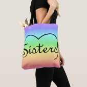 Sisters Heart-regenboogtas Tote Bag (Dichtbij)