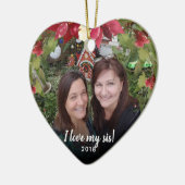 Sisters I Love My Sis 2 Photo KerstGreenery Keramisch Ornament (Links)