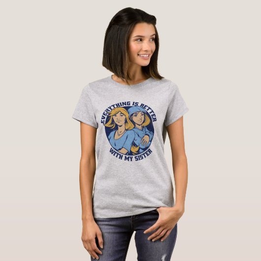 Sisters Illustratie T-shirt (Voorkant volledig)