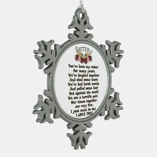 Sisters Kerstfeestay Poem Ornament (Links)