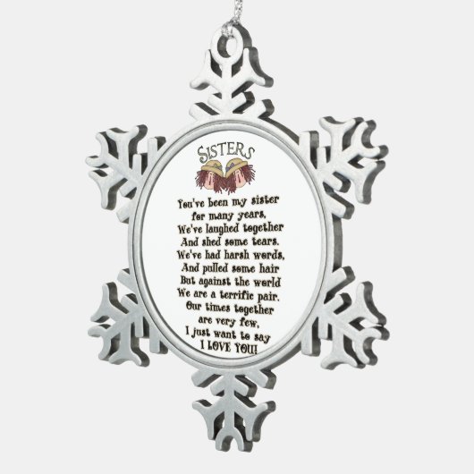 Sisters Kerstfeestay Poem Ornament (Rechts)