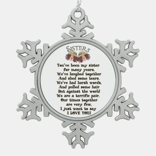 Sisters Kerstfeestay Poem Ornament (Voorkant)
