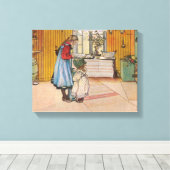 Sisters - Koket av Carl Larsson Canvas Afdruk (Insitu (Houten vloer))
