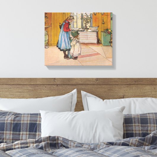 Sisters - Koket av Carl Larsson Canvas Afdruk (Insitu (Slaapkamer))