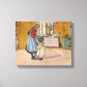 Sisters - Koket av Carl Larsson Canvas Afdruk