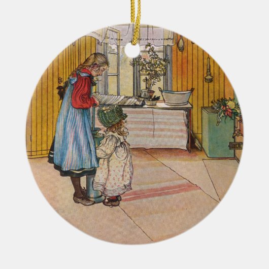 Sisters - Koket av Carl Larsson Keramisch Ornament (Voorkant)