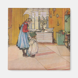 Sisters - Koket av Carl Larsson Magneet