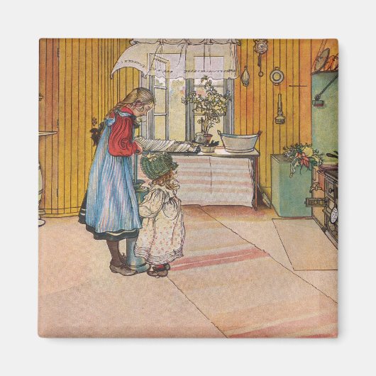 Sisters - Koket av Carl Larsson Magneet (Voorkant)