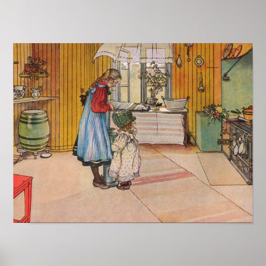 Sisters - Koket av Carl Larsson Poster (Voorkant)