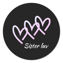 Sisters Love Heart Black