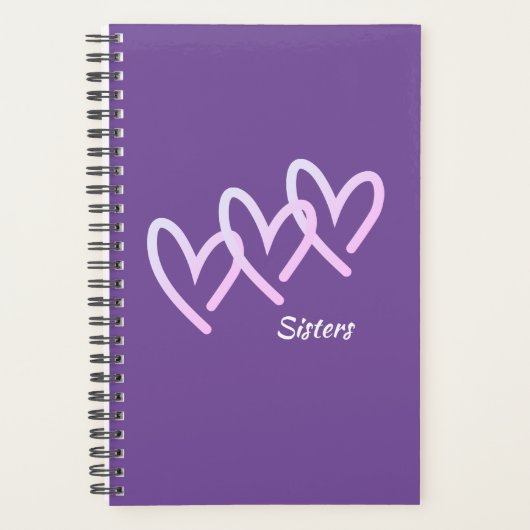 Sisters Love Paars Heart Planner (Voorkant)