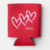 Sisters Love Red Heart Koelbox Blikjeskoeler (Voorkant)