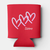 Sisters Love Red Heart Koelbox Blikjeskoeler (Achterkant)