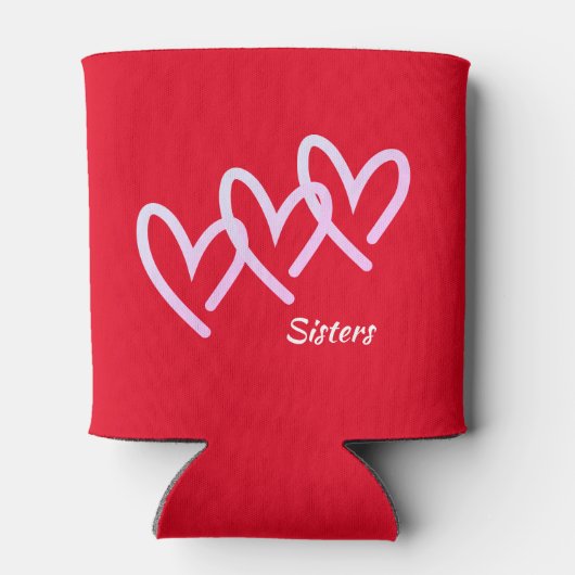 Sisters Love Red Heart Koelbox Blikjeskoeler (Achterkant)