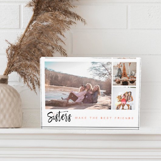 Sisters maken de beste vrienden drie fotocollage fotoblokken