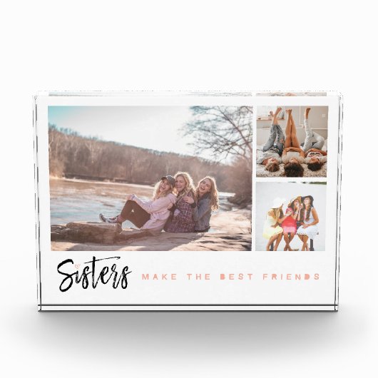 Sisters maken de beste vrienden drie fotocollage fotoblokken (Voorkant)