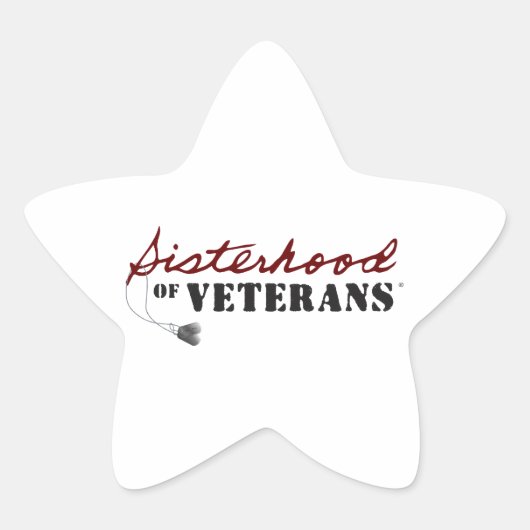 Sisters of Veterans Military Pride Design Ster Sticker (Voorkant)