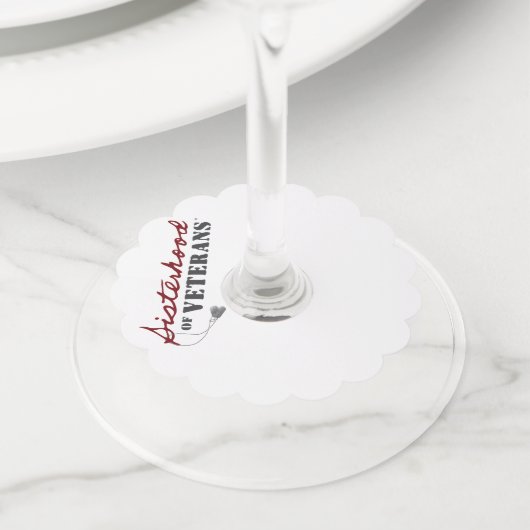 Sisters of Veterans Military Pride Design Wijnglaslabel (Dichtbij)