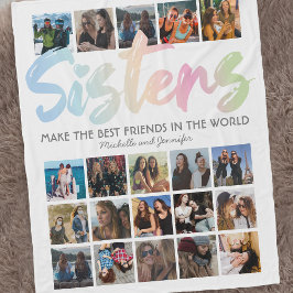 Sisters Pastel Rainbow Foto Fleece Deken