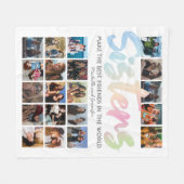 Sisters Pastel Rainbow Foto Fleece Deken (Voorkant (Horizontaal))