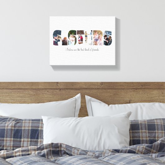 Sisters Photo Collage Canvas (Insitu (Slaapkamer))