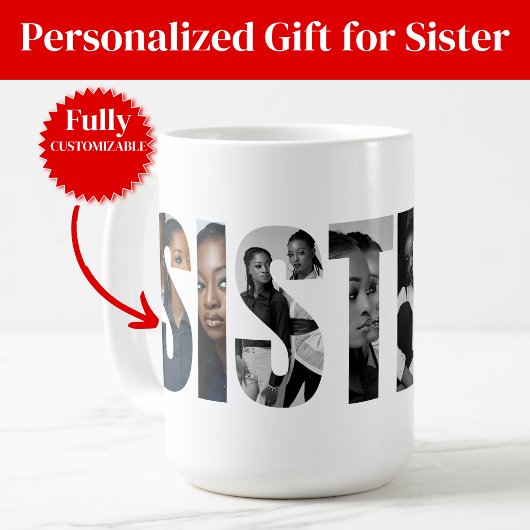 Sisters Photo Collage Coffee Mug Gift Koffiemok